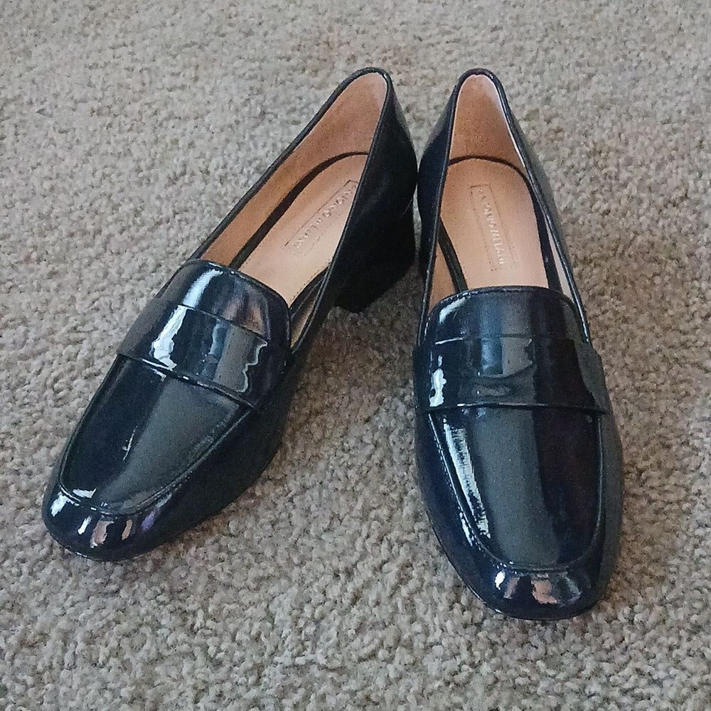 Antonio Melani Ashville Patent Leather Loafer Navy Blue Academia Sz 6M NWOT